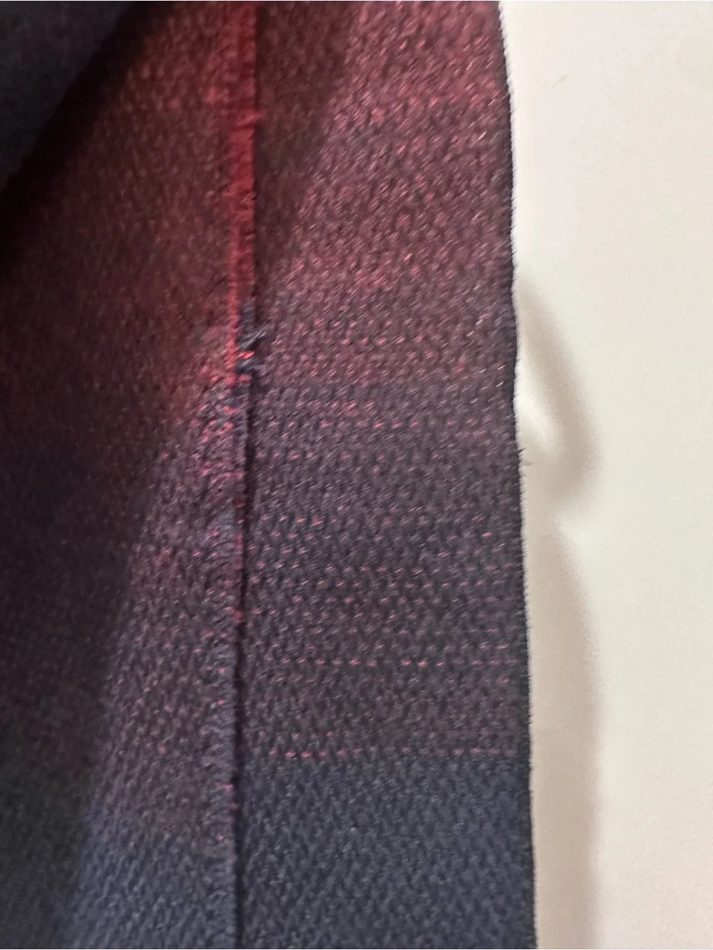 Navy and Burgundy Woven Fringe Scarf